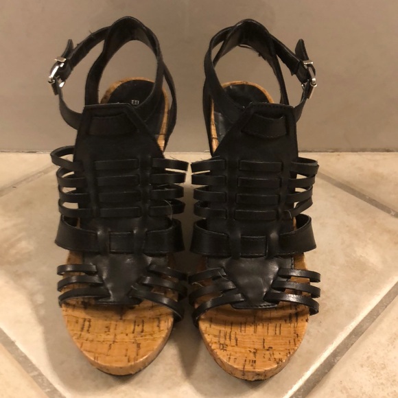 BCBGeneration black gladiator style wedge sandals - Picture 1 of 6